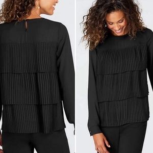 NWT J. Jill Pleated Layered Long Sleeve Blouse